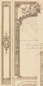 Design for Overmantel; recto, Plans of Listings